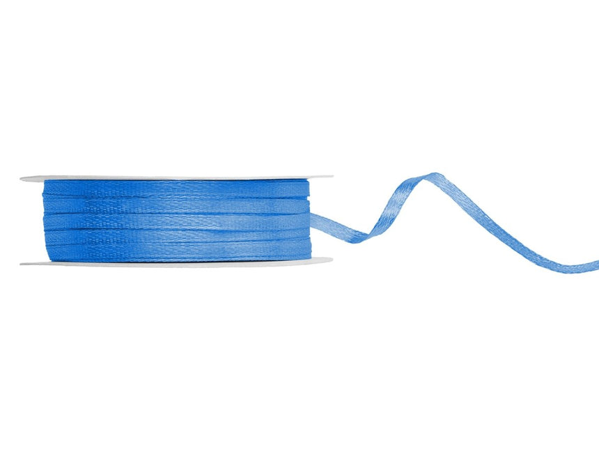 Blauwe Lint 3Mm Satijn 50m van Partydeco koop je bij Partywinkel