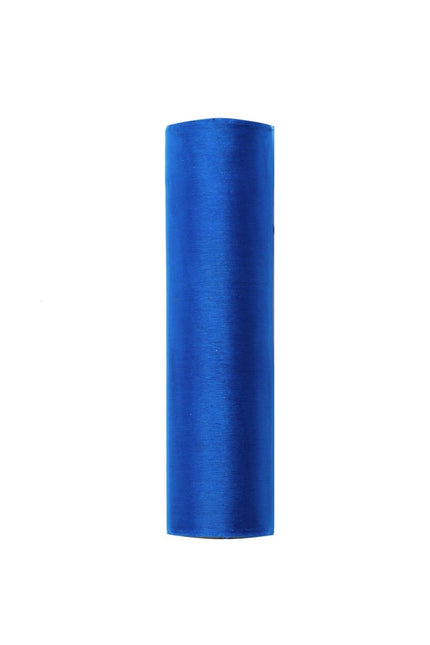 Blauwe Organza Stof 16cm 9m van Partydeco koop je bij Partywinkel