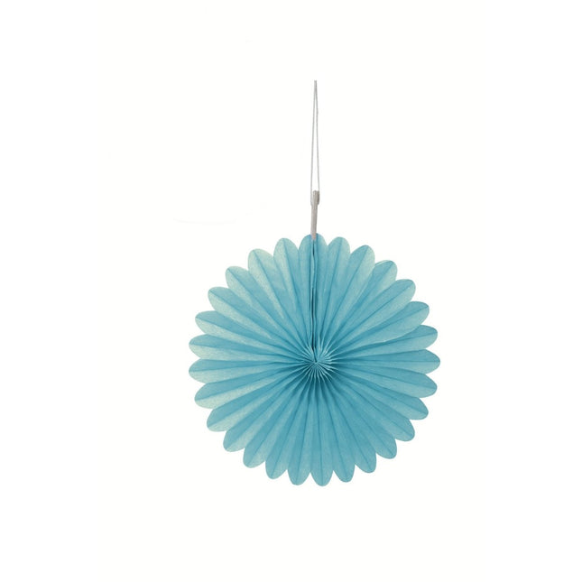 Blauwe Papieren Waaiers 20cm 3st van Unique koop je bij Partywinkel
