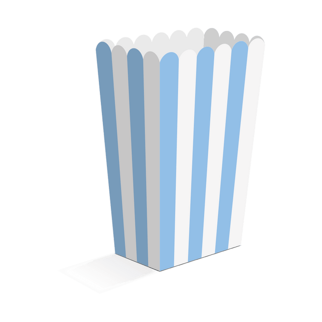 Blauwe Popcorn Bakjes 13,5cm 8st van WeFiesta koop je bij Partywinkel