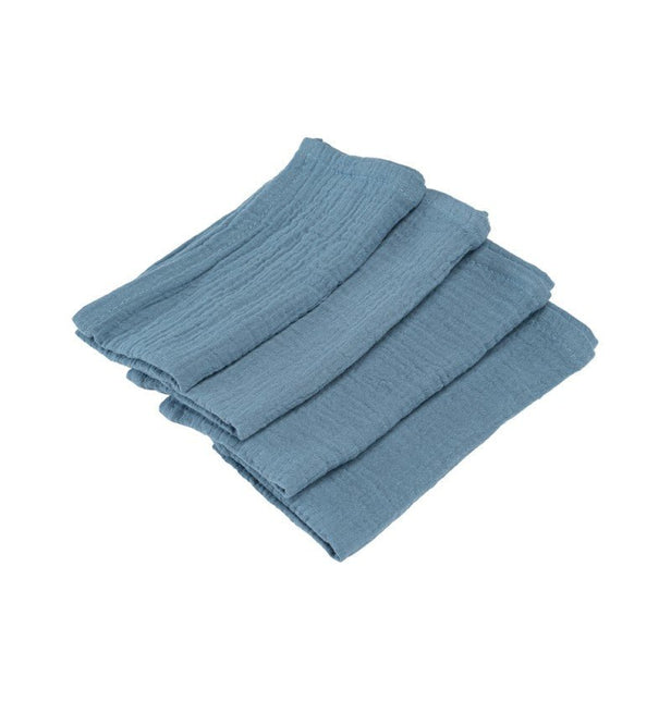 Blauwe Servetten Katoen 40cm 4st van CHAKS koop je bij Partywinkel
