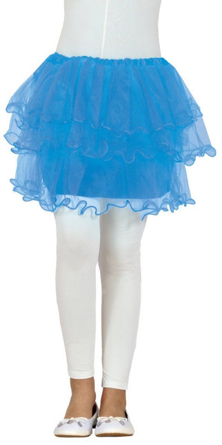 Blauwe Tutu Meisje Ruches 30cm van Fiestas Guirca koop je bij Partywinkel