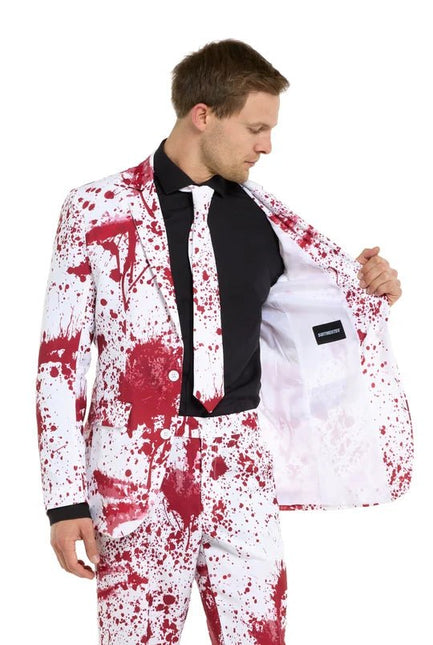 Bloederig Kostuum Heren Wit 3-delig van OppoSuits koop je bij Partywinkel