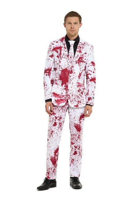 Bloederig Kostuum Heren Wit 3-delig van OppoSuits koop je bij Partywinkel