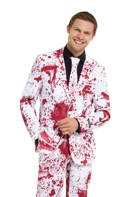 Bloederig Kostuum Heren Wit 3-delig van OppoSuits koop je bij Partywinkel