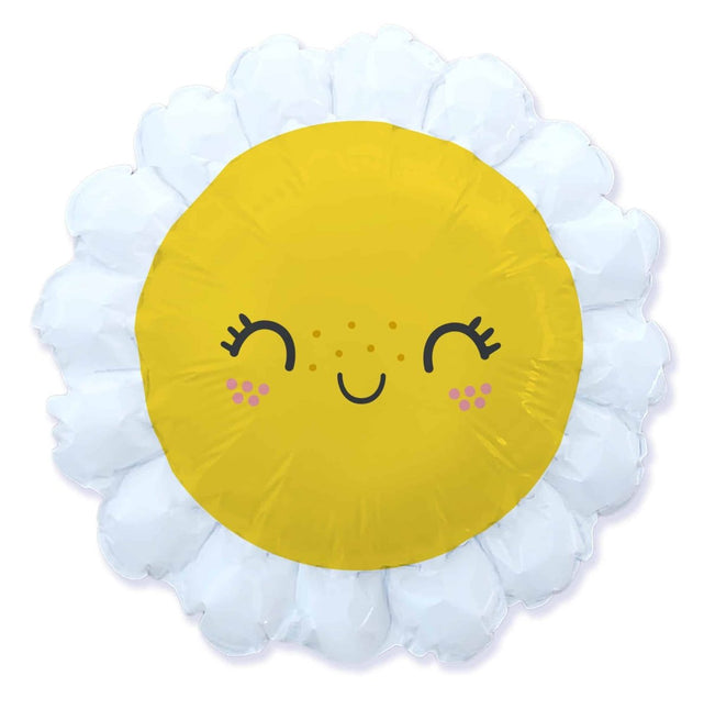 Bloem Helium Ballon Madeliefje 76cm Leeg van WeFiesta koop je bij Partywinkel