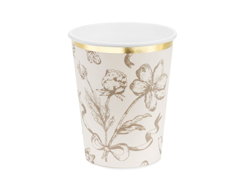 Bloemen Beker 220ml 6st van Partydeco koop je bij Partywinkel