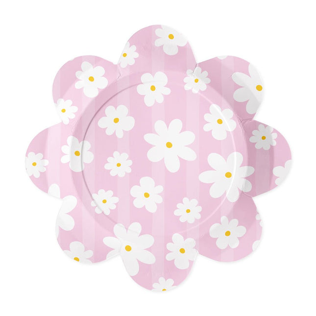 Bloemen Borden Madeliefjes 23cm 8st van WeFiesta koop je bij Partywinkel