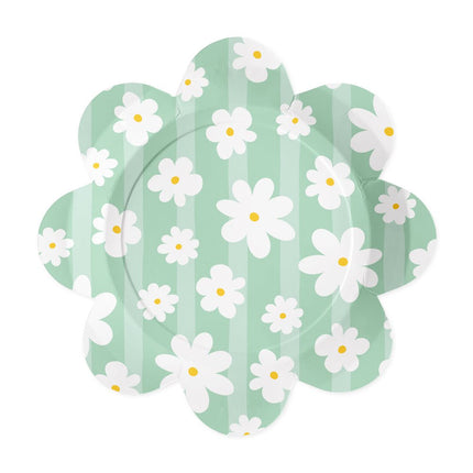 Bloemen Borden Madeliefjes 23cm 8st van WeFiesta koop je bij Partywinkel