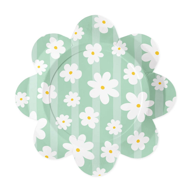 Bloemen Borden Madeliefjes 23cm 8st van WeFiesta koop je bij Partywinkel