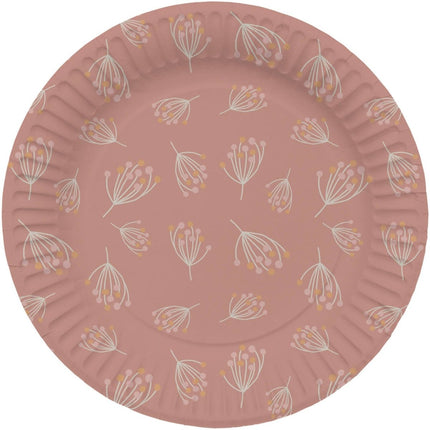 Bloemen Borden Roze 23cm 8st van Folat koop je bij Partywinkel