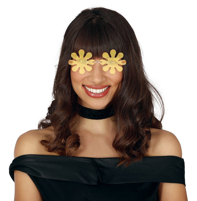Bloemen Bril Geel van Fiestas Guirca koop je bij Partywinkel