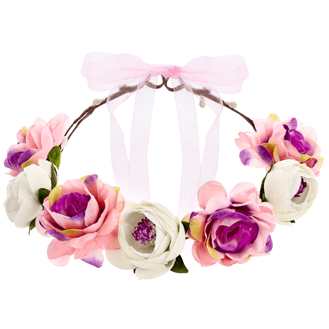 Bloemen Haarband Gekleurd van Partydeco koop je bij Partywinkel