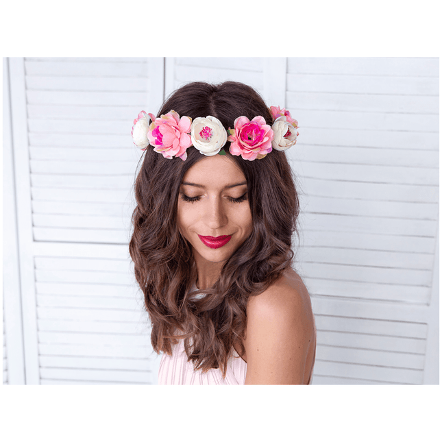 Bloemen Haarband Gekleurd van Partydeco koop je bij Partywinkel
