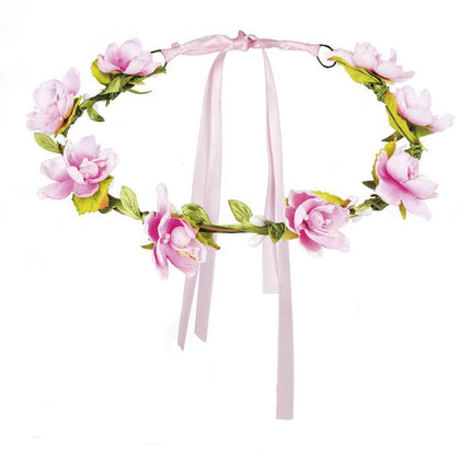 Bloemen Haarband Roze Deluxe van Boland koop je bij Partywinkel
