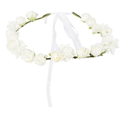 Bloemen Haarband Wit Deluxe van Boland koop je bij Partywinkel