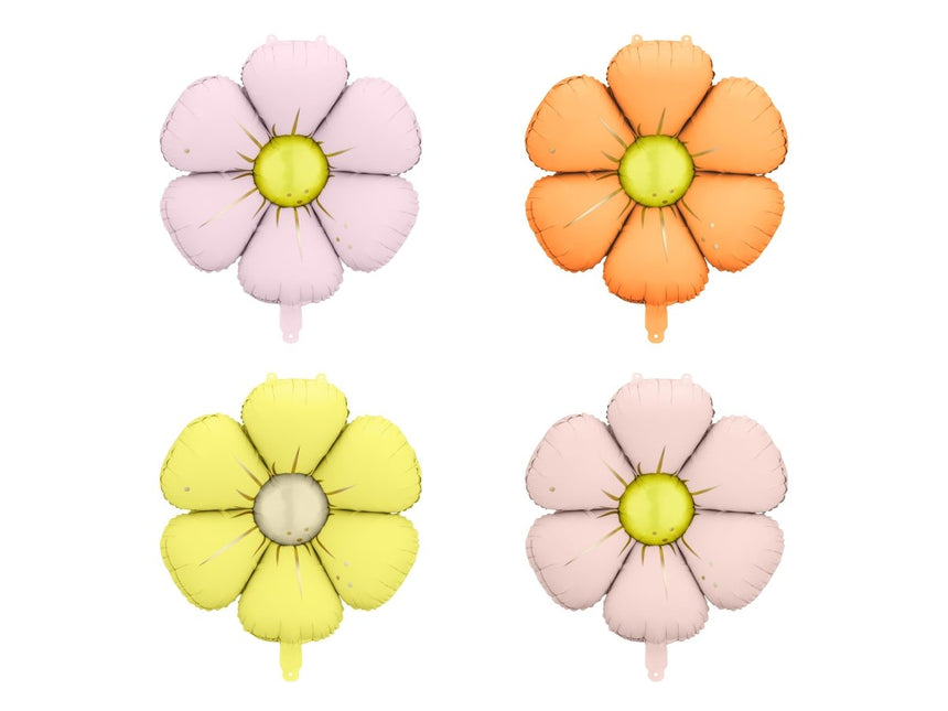 Bloemen Helium Ballon Gekleurd Leeg 65cm 4st van Partydeco koop je bij Partywinkel