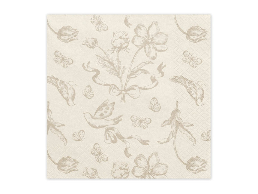 Bloemen Servetten 33cm 12st van Partydeco koop je bij Partywinkel