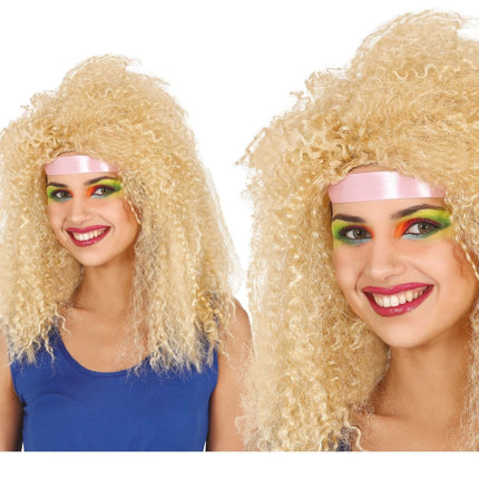 Blonde Pruik Krullen van Fiestas Guirca koop je bij Partywinkel