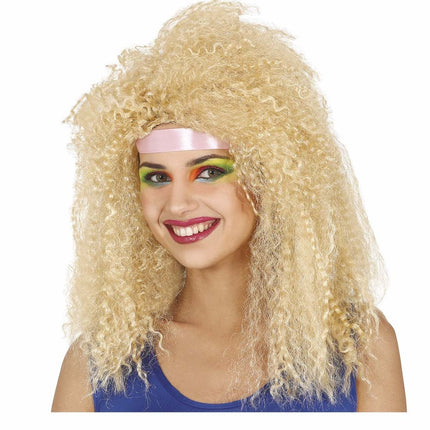 Blonde Pruik Krullen van Fiestas Guirca koop je bij Partywinkel