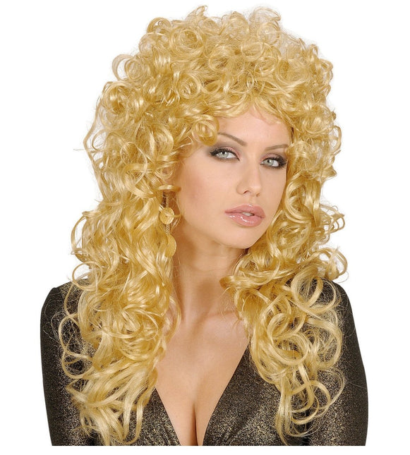 Blonde Pruik Lang Haar Krullen van Widmann koop je bij Partywinkel