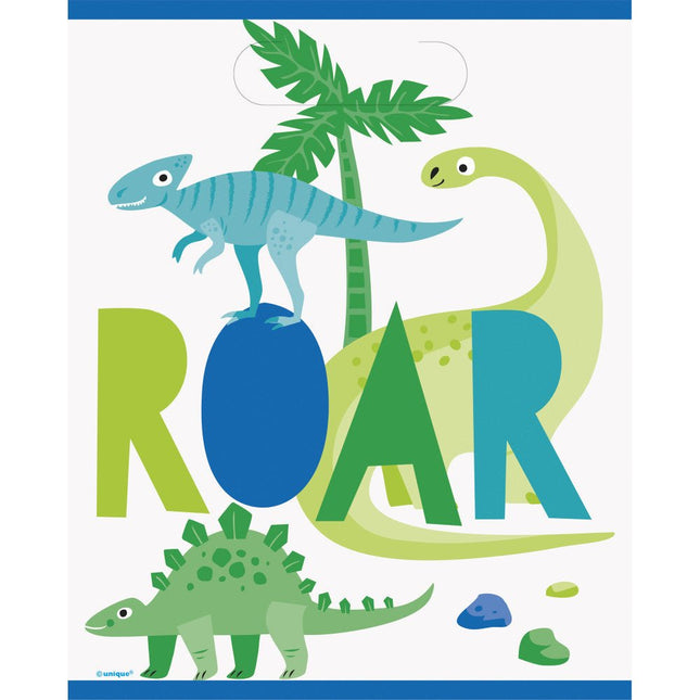 Blue & Green Dinosaur Uitdeelzakjes 8st van Unique koop je bij Partywinkel