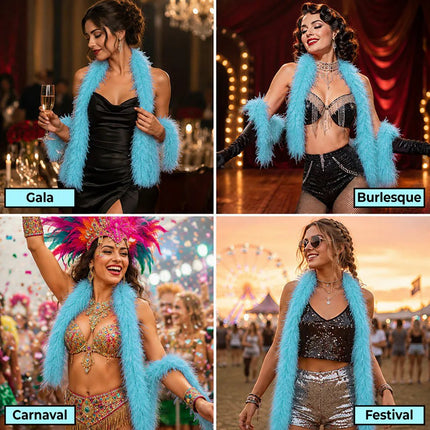 Boa Flair 60 g turquoise (180 cm) van Boland koop je bij Partywinkel