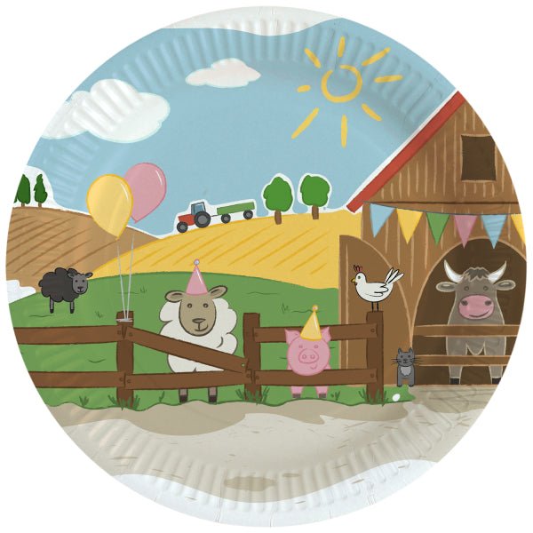 Boerderij Borden Karton 23cm 8st van Riethmueller koop je bij Partywinkel
