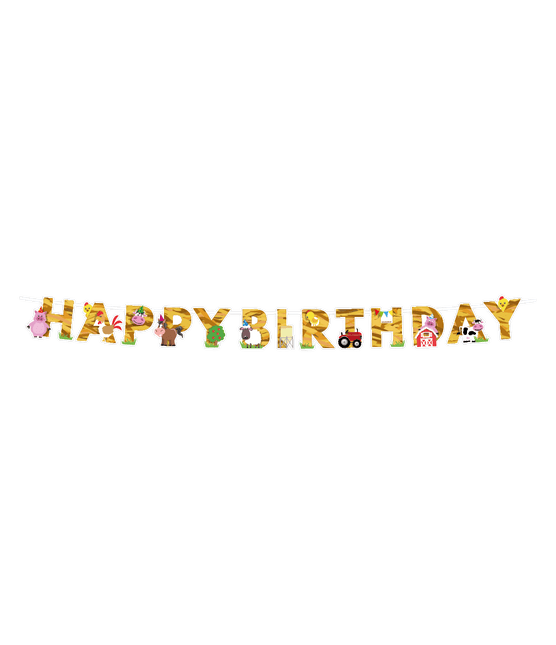 Boerderij Letterslinger Happy Birthday 2,5m van Paper Dreams koop je bij Partywinkel