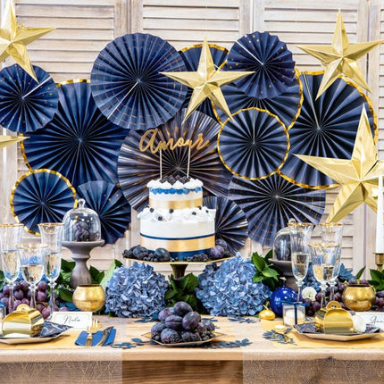 Bolkaarsen Blauw Metallic 8cm 6st van Partydeco koop je bij Partywinkel