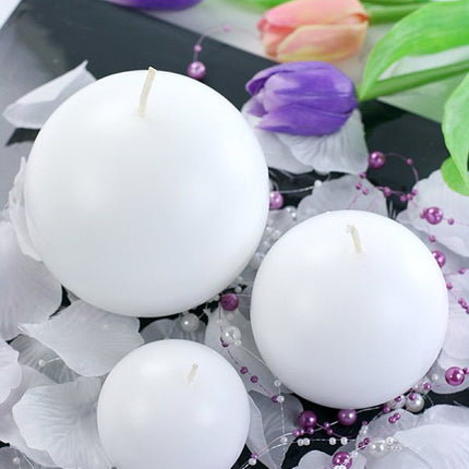 Bolkaarsen Wit 6cm 10st van Partydeco koop je bij Partywinkel