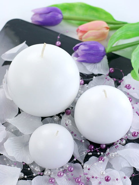 Bolkaarsen Wit 6cm 10st van Partydeco koop je bij Partywinkel