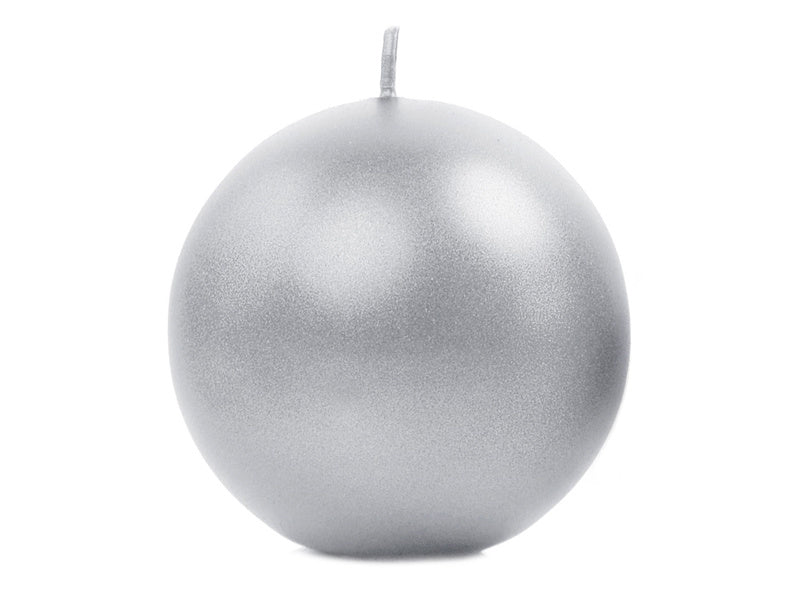 Bolkaarsen Zilver Metallic 8cm 6st van Partydeco koop je bij Partywinkel