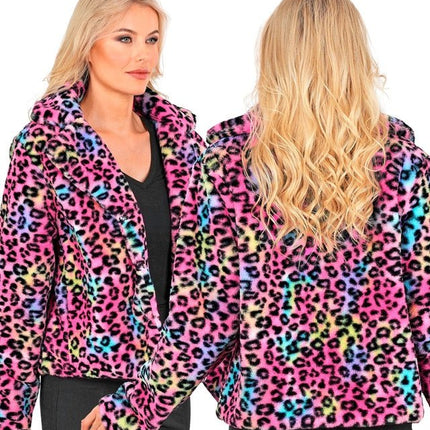 Bontjas Dames Pluche Luipaard Multi van Widmann koop je bij Partywinkel