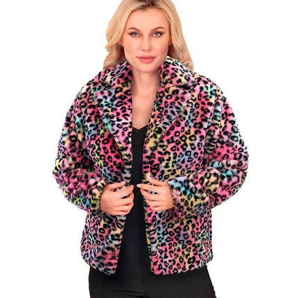 Bontjas Dames Pluche Luipaard Multi van Widmann koop je bij Partywinkel