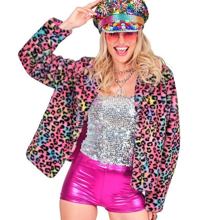 Bontjas Dames Pluche Luipaard Multi van Widmann koop je bij Partywinkel
