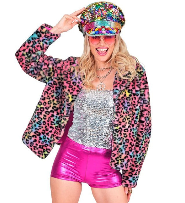 Bontjas Dames Pluche Luipaard Multi van Widmann koop je bij Partywinkel
