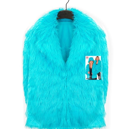 Bontjas Dames Pluche Turquoise van Widmann koop je bij Partywinkel