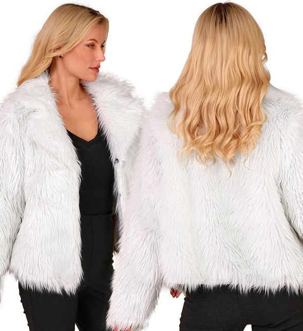 Bontjas Dames Pluche Wit van Widmann koop je bij Partywinkel