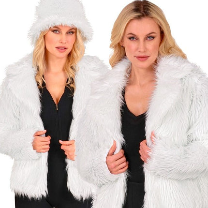 Bontjas Dames Pluche Wit van Widmann koop je bij Partywinkel
