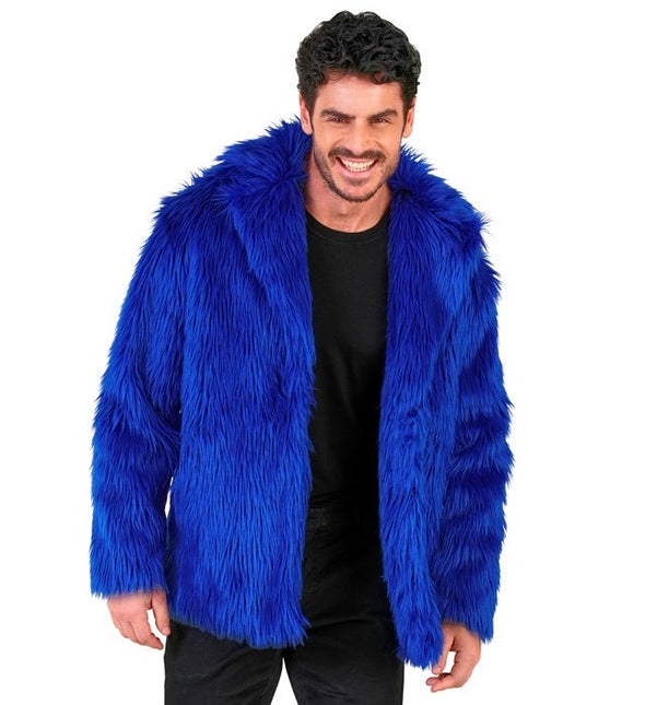 Bontjas Pluche Blauw van Widmann koop je bij Partywinkel