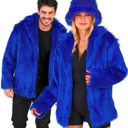 Bontjas Pluche Blauw van Widmann koop je bij Partywinkel