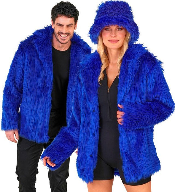 Bontjas Pluche Blauw van Widmann koop je bij Partywinkel