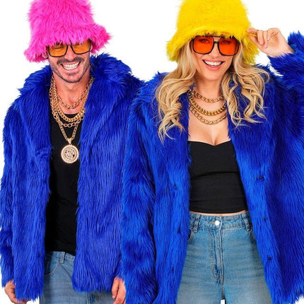 Bontjas Pluche Blauw van Widmann koop je bij Partywinkel