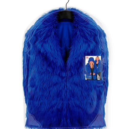 Bontjas Pluche Blauw Dames van Widmann koop je bij Partywinkel