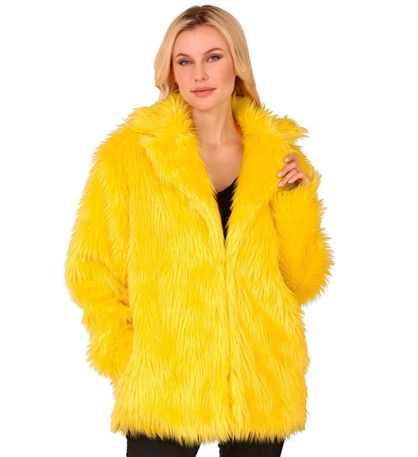 Bontjas Pluche Geel van Widmann koop je bij Partywinkel