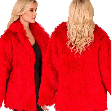Bontjas Pluche Rood van Widmann koop je bij Partywinkel