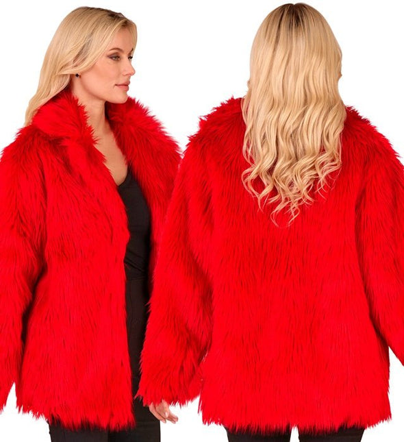 Bontjas Pluche Rood van Widmann koop je bij Partywinkel