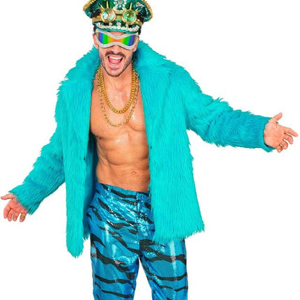 Bontjas Pluche Turquoise van Widmann koop je bij Partywinkel