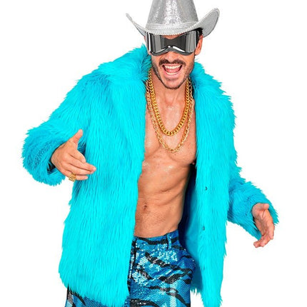 Bontjas Pluche Turquoise van Widmann koop je bij Partywinkel